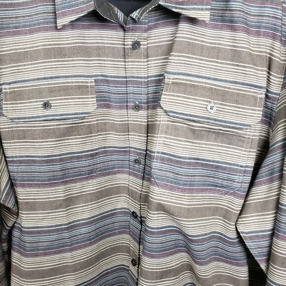 Swiss tech Mens plus size striped button up shirt size 2xl - Picture 3 of 14